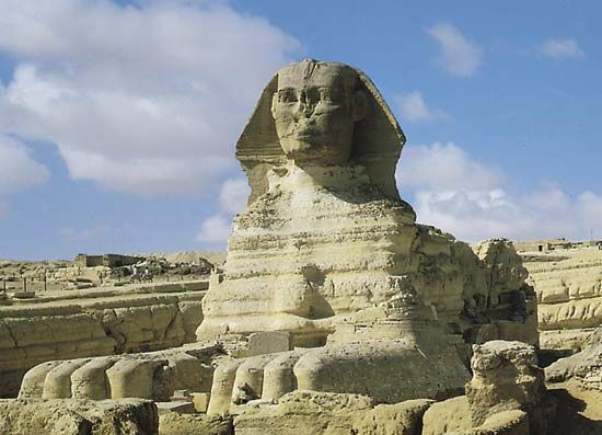 The Great Sphinx at Giza, 4th dynasty.